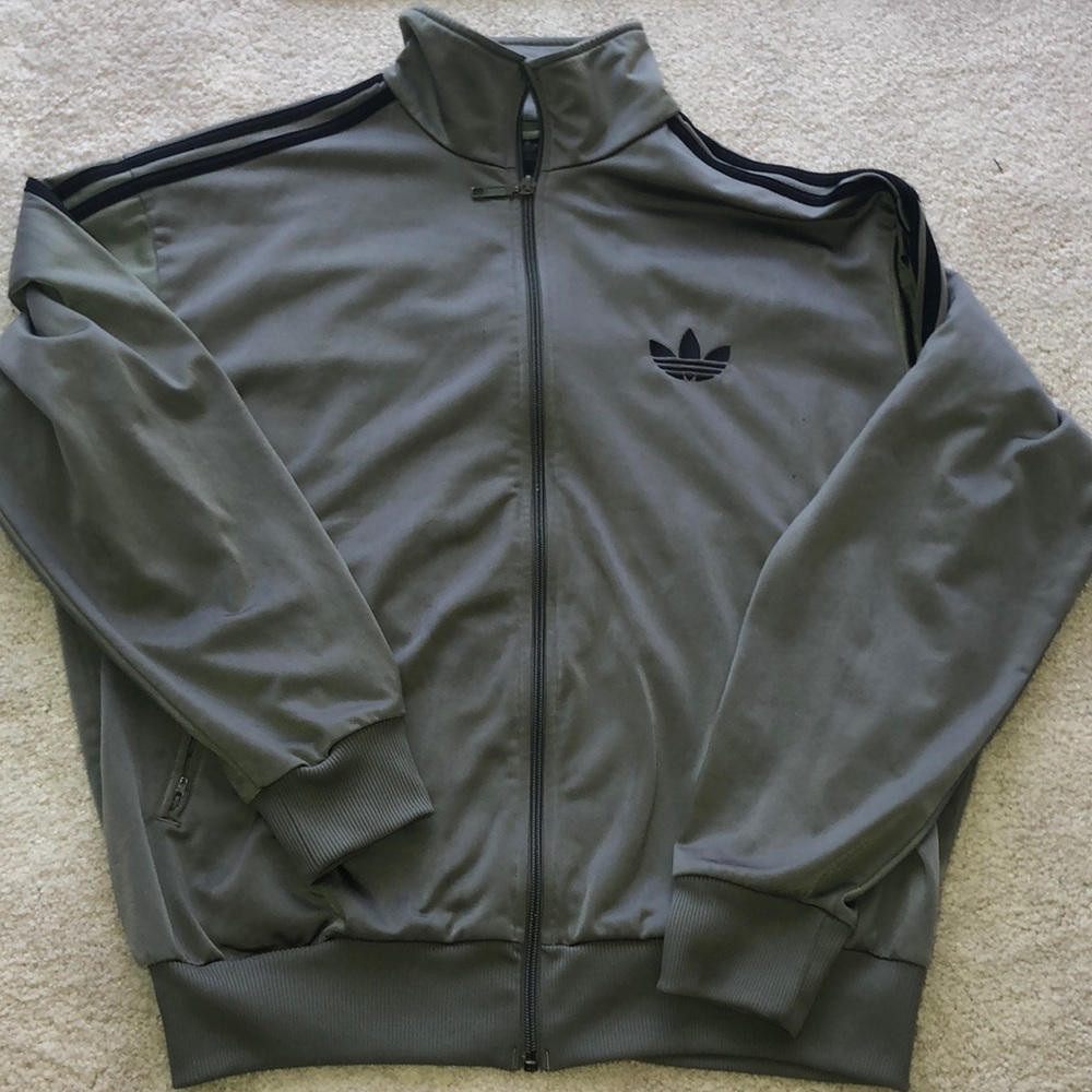 Adidas green track zip up